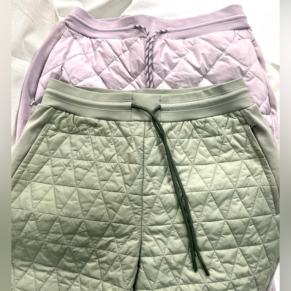 Athleta Quilted Joggers in Sage and Lilac - Picture 4 of 7